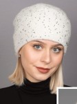 TRESOR, ekskluzywna czapka damska; VIZIO, 02-ecru 