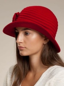 WELOR 001 - wełniany kapelusz damski; WILLI, czerwony