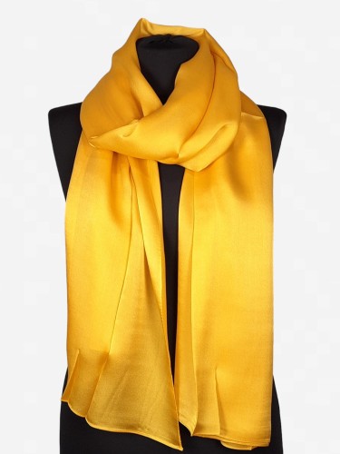Szal z naturalnego jedwabiu w kolorze słonecznym żółtym