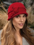 ZAN 001 - wełniana czapka damska; WILLI, czerwona