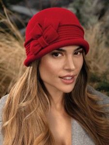 ZAN 001 - wełniana czapka damska; WILLI, czerwona