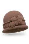ZAN 048 - wełniana czapka damska; WILLI,  ciemny kakaowy