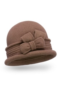 ZAN 048 - wełniana czapka damska; WILLI,  ciemny kakaowy
