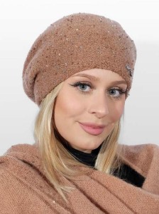 Komplet czapka+chusta TRESOR; VIZIO,  camel-11