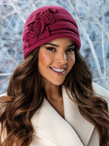 ZOJKA 478 - wełniana czapka damska; WILLI, ciemny zgaszony róż