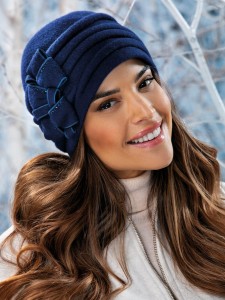 TEONA 161 - wełniana czapka damska; WILLI, granatowa