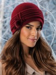 BILENA 144 - wełniana czapka damska; WILLI, bordowa