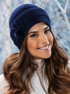 BILENA 161 - wełniana czapka damska; WILLI, granatowa