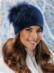 BAVARIA 161 - wełniana czapka damska; WILLI, granatowa