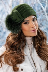 BARBARA 484 - wełniana czapka damska;