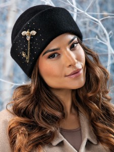 BEZA 018 - toczek wełniany damski; WILLI, czarny