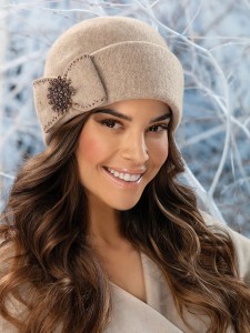 GRIMATA 960 - toczek wełniany damski; WILLI, beżowy