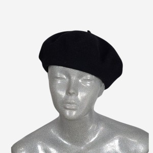 Beret wełniany w małym rozmiarze, czarny