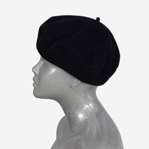 Beret wełniany w małym rozmiarze, czarny