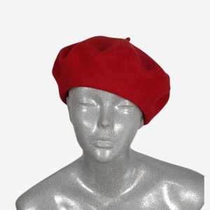 Beret wełniany w małym rozmiarze, czerwony