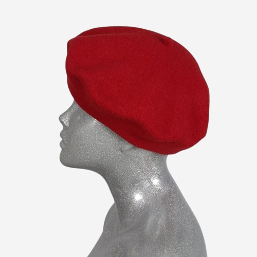 Beret wełniany w małym rozmiarze, czerwony