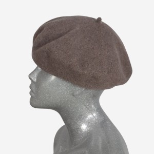 Beret wełniany w małym rozmiarze, beżowy melanż