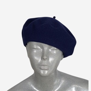 Beret wełniany w małym rozmiarze, granatowy