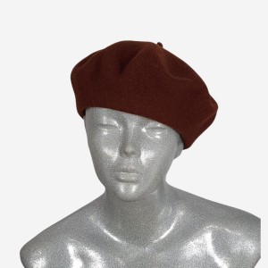 Beret wełniany w małym rozmiarze, brązowy