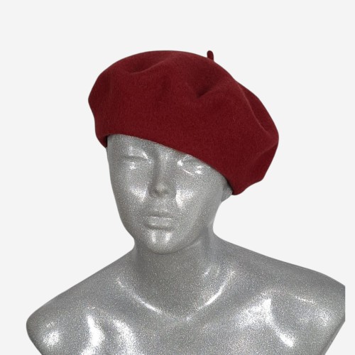Beret wełniany w małym rozmiarze, czerwone wino