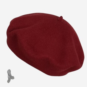 Beret wełniany w małym rozmiarze, czerwone wino