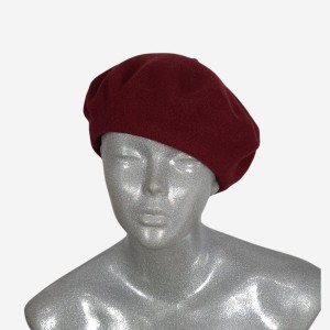 Beret wełniany w małym rozmiarze, bordowy