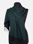 Klasyczny szalik 30x160cm z delikatnej tkaniny boucle, ciemna zieleń
