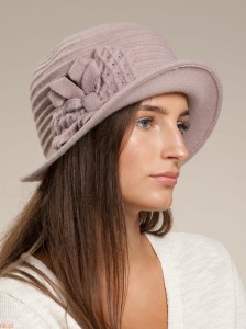 WELOR 540 - wełniany kapelusz damski; WILLI, róż pudrowy