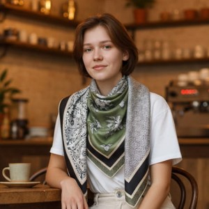 Duża luksusowa chusta jedwabna, D19