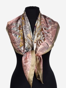 Apaszka chustka z delikatnego jedwabiu naturalnego 86x86cm, 028