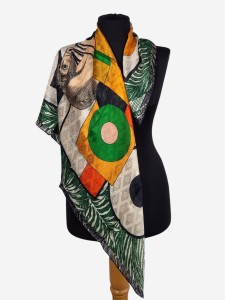 Apaszka chustka z delikatnego jedwabiu naturalnego 86x86cm, 026