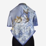 Gawroszka 53x53cm z naturalnego jedwabiu, G064