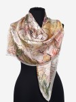 Ekskluzywna chusta 106x106cm z naturalnego jedwabiu 0074, ręcznie wykończona
