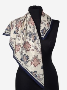 Delikatna apaszka 65x65cm damska bawełna+jedwab, ABJ035