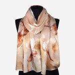  Szal 55x170cm z naturalnego jedwabiu z nadrukiem 00095