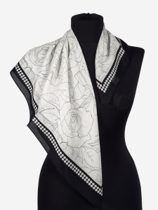 Delikatna apaszka 65x65cm damska bawełna+jedwab, ABJ034