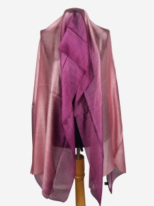 Elegancki szal wizytowy cieniowany, różowy z burgundem