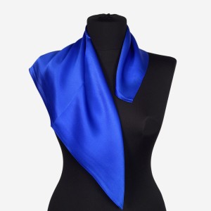 Jednokolorowa gawroszka 53x53cm z naturalnego jedwabiu, 087a, chabrowa 