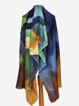 Ekskluzywny szal 70x180cm damski wełna z jedwabiem PALETA 02